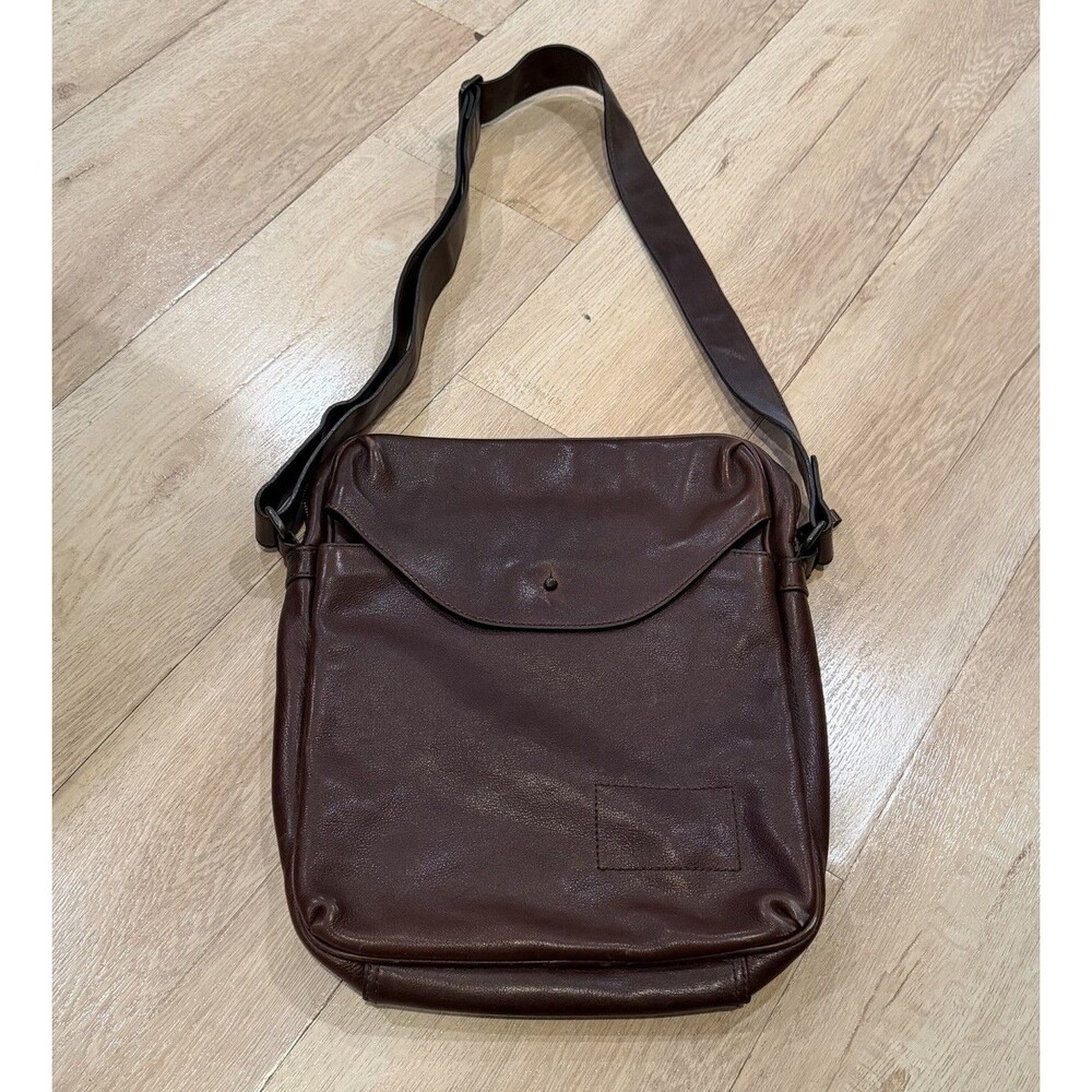 Banana Republic Distressed Leather Messenger Bag Brown Crossbody Vintage